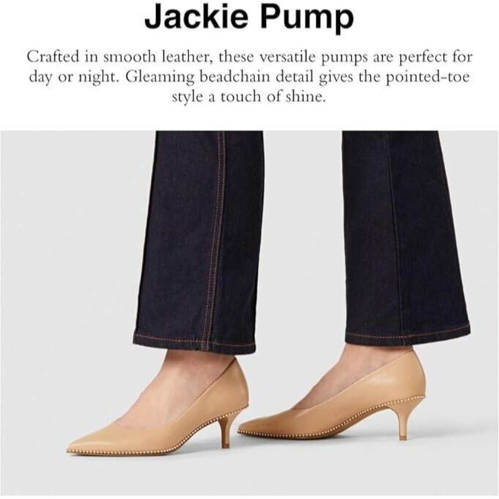 Coach Pump Shoes Women's Size 6.5 Beechwood Jackie Leather 2 1/4" kitten Heels - Picture 2 of 8